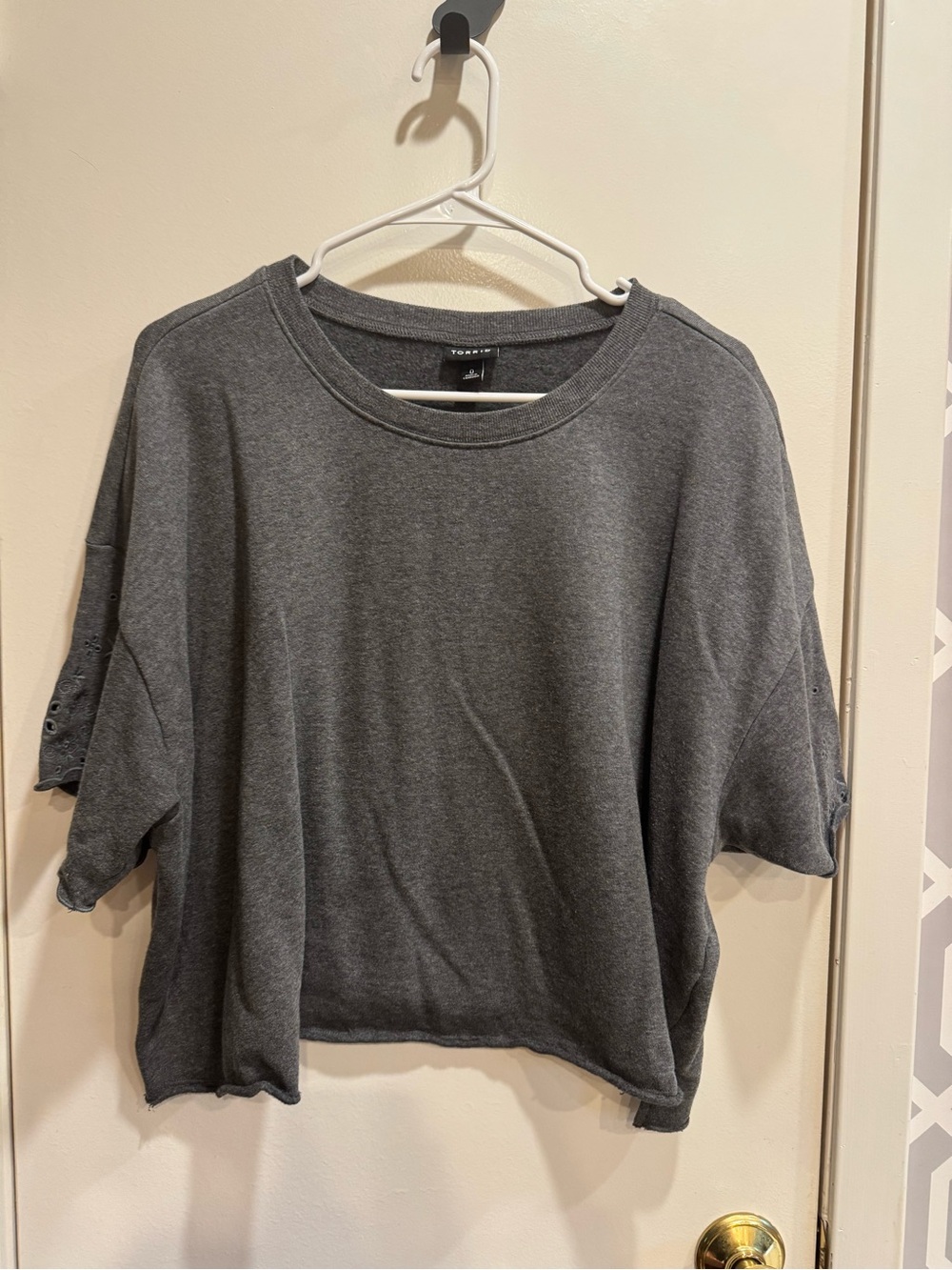 0X Torrid Charcoal Gray Drop Shoulder Crew Tee Relaxed Boxy Short Sleeve Top